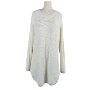 NWOT Lety & Me Josey Elbow Patch Sweater Off-White Size 1X
